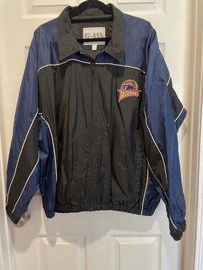 Men's Black & Navy Warriors Rain Jacket with Team Patch
